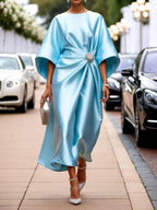 LUZ™ | VESTIDO LARGO DE SATÉN PREMIUM