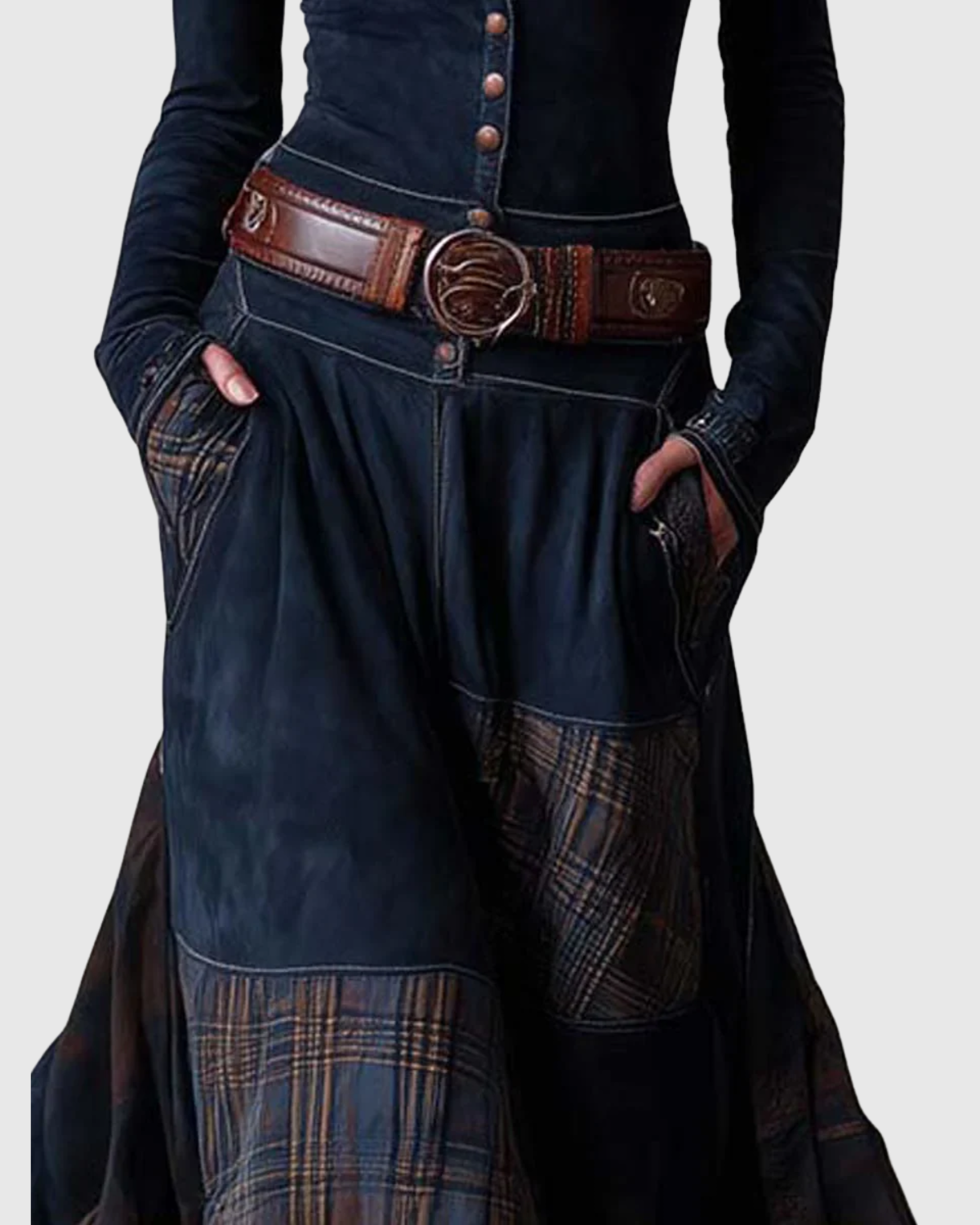 LEONORA™ | VESTIDO LARGO DE ANTE