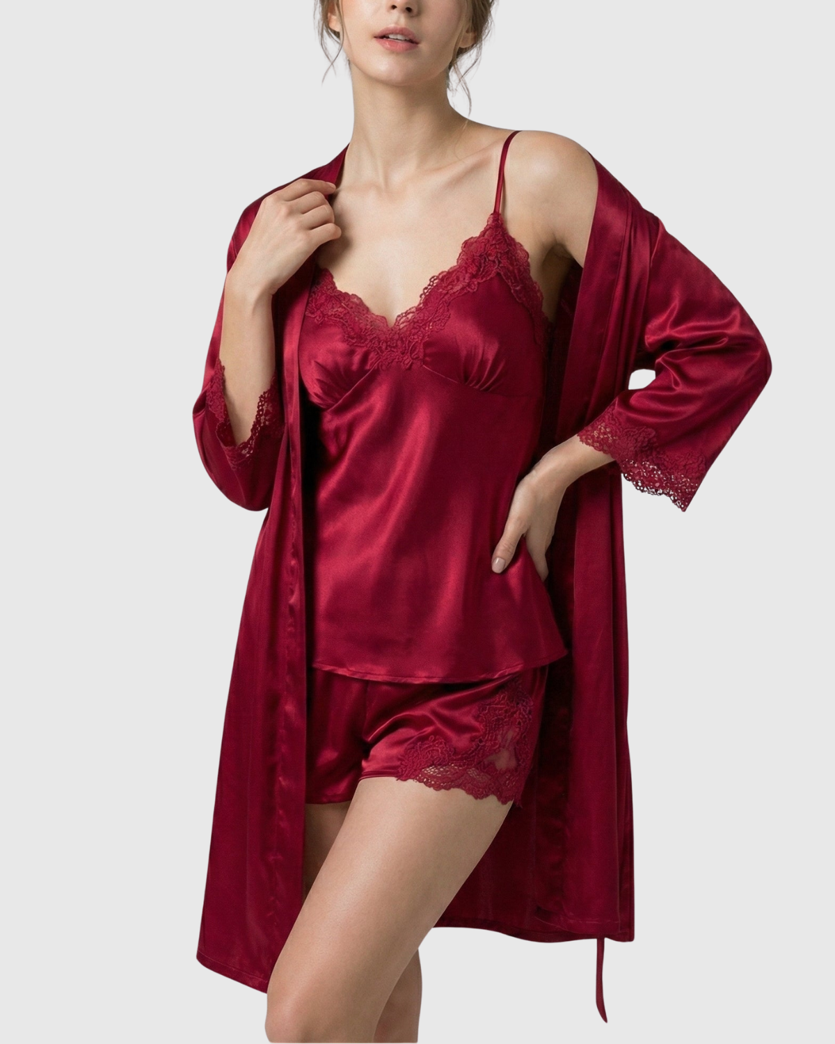 TIFFANY™ | CAMISÓN SEXY DE SEDA HELADA (5 PIEZAS)