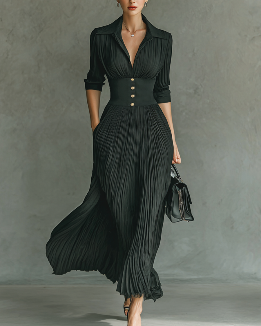 MARGOT™ | VESTIDO MAXI DE CUELLO SOLAPADO