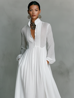 SELENA™ | VESTIDO MAXI DE ALGODÓN Y LINO