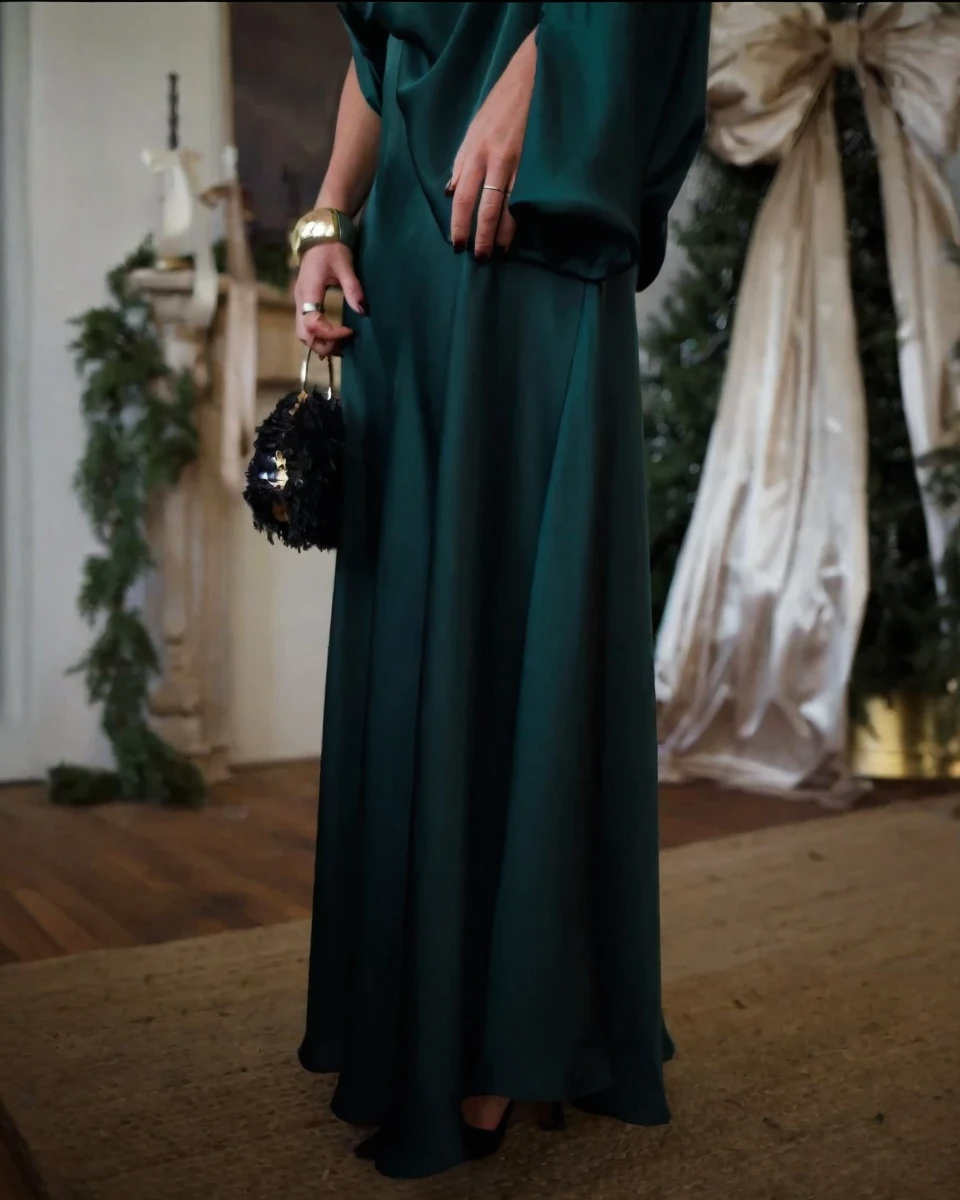 IRIS™ | CONJUNTO ELEGANTE TOP DRAPEADO Y FALDA LARGA