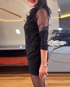 SAMANTA™ | VESTIDO DE MALLA ESCOTADO EN V