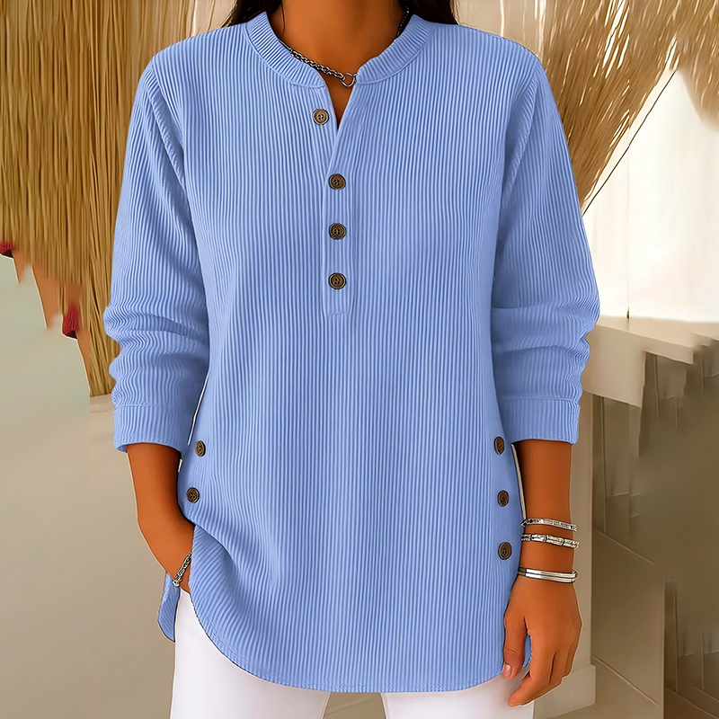 HENLEY™ | BLUSA DE PANA ABOTONADA